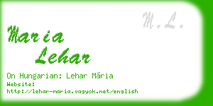 maria lehar business card